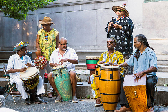 drummers in Malcolm X Park